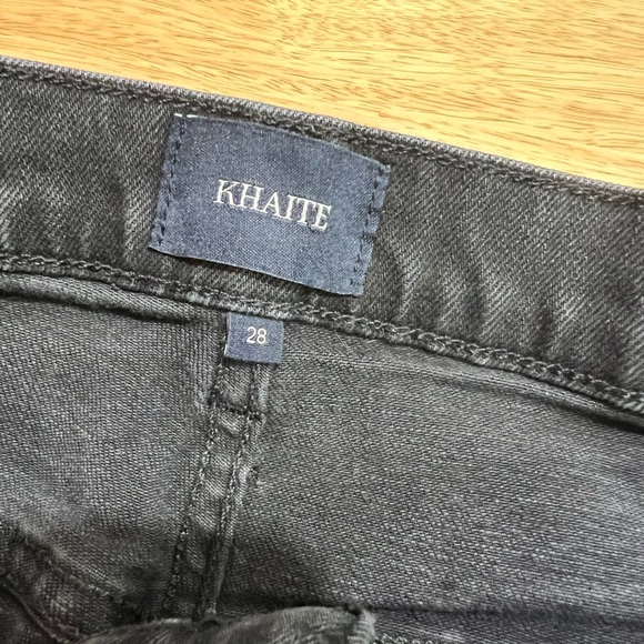 Khaite Wendell Cropped Wide Leg Jeans Stoned Black Distressed - Picture 10 of 11